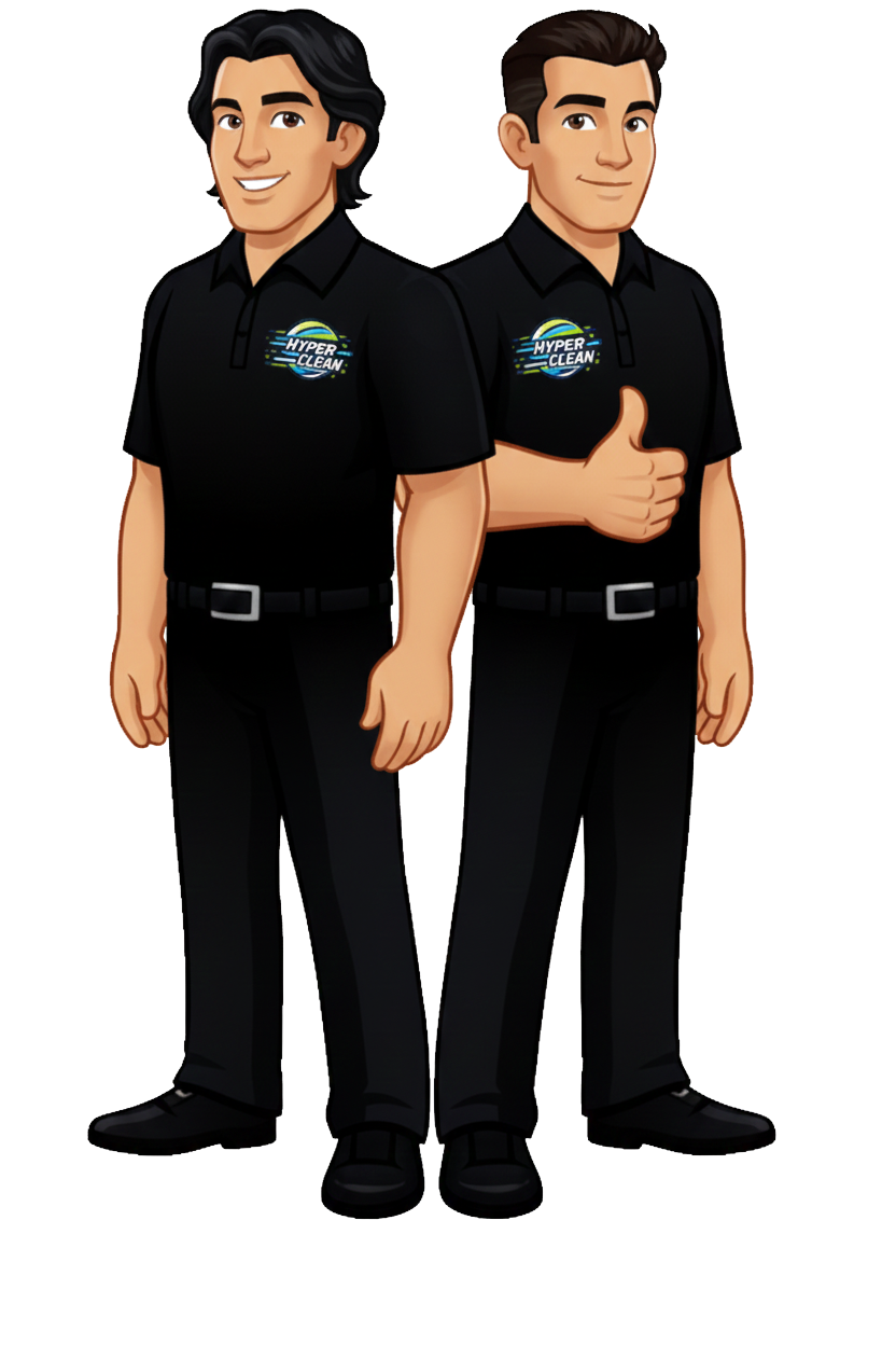 HyperClean Solutions professional cleaning team illustration